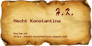 Hecht Konstantina névjegykártya